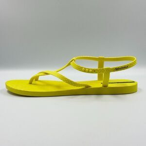 Ipanema Womens 11 Neon Yellow Aphrodite T-Strap Sandal New with Tags Brazil Made